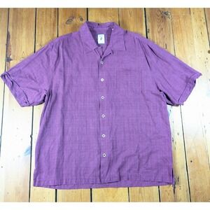 Jamaica Jaxx Shirt Men's XL Purple Button Up Silk Casual Outdoors Travel Resort